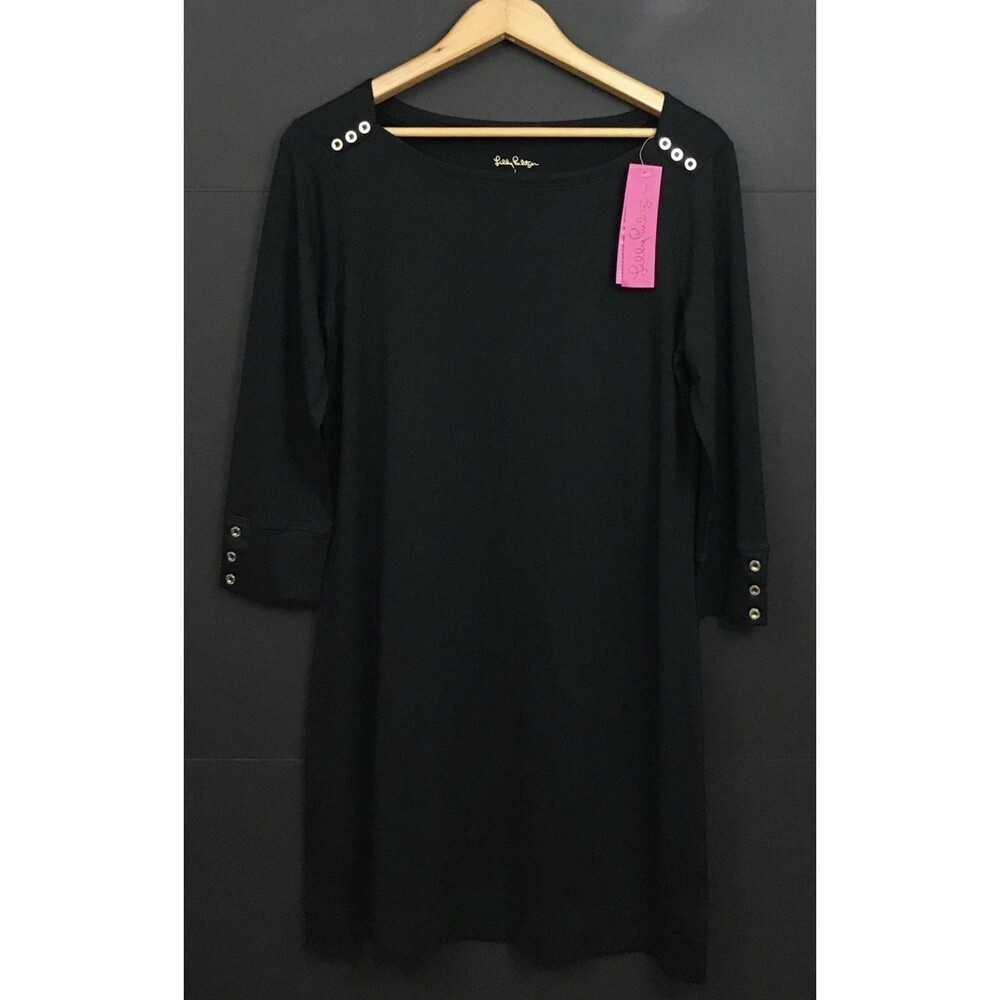NWT Lilly Pulitzer Sophie Dress UPF 50+ Onyx Black 25677 Women's Size L